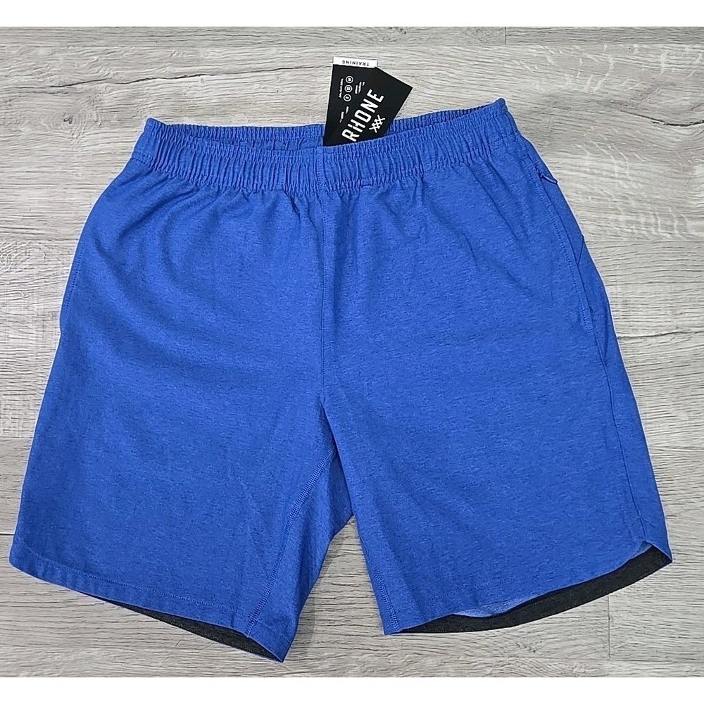 New Rhone 8" Guru Performance Training Shorts Men's Small Unlined‎ Blue